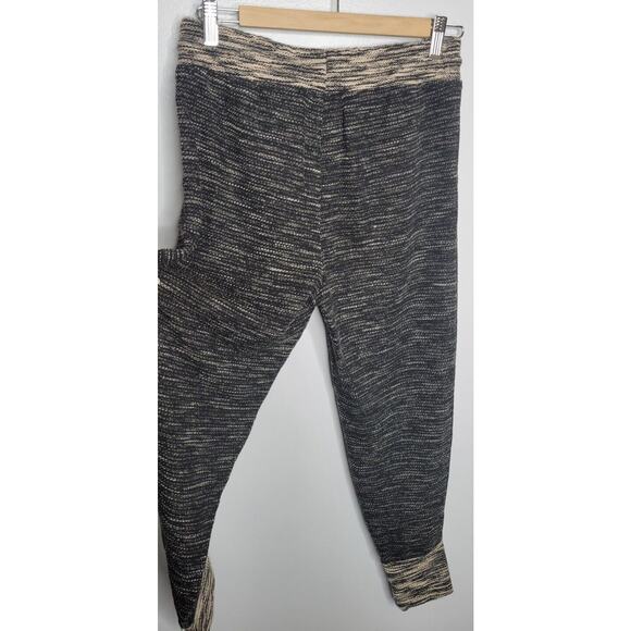 H&M Textured Jogger Sweatpants Womens Small Two Heathered Beige Black Lounge - Picture 7 of 9